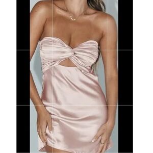 Princess Polly Blush Strapless mini Dress women’s size 4 cut out stylish knot